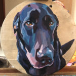Dobie mix pet portrait painting