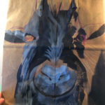 Pygmy Goat pet portrait painting on paper bag