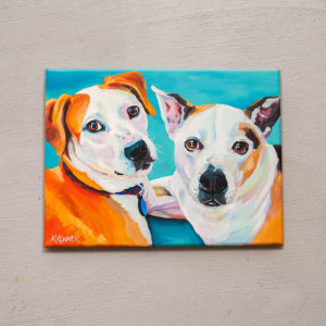 Custom Dog Pet Portrait Painting of brothers